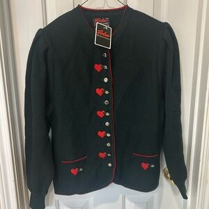 Albero Strickmoden green Vintage shoulder pad, pure new wool sweater, NWT